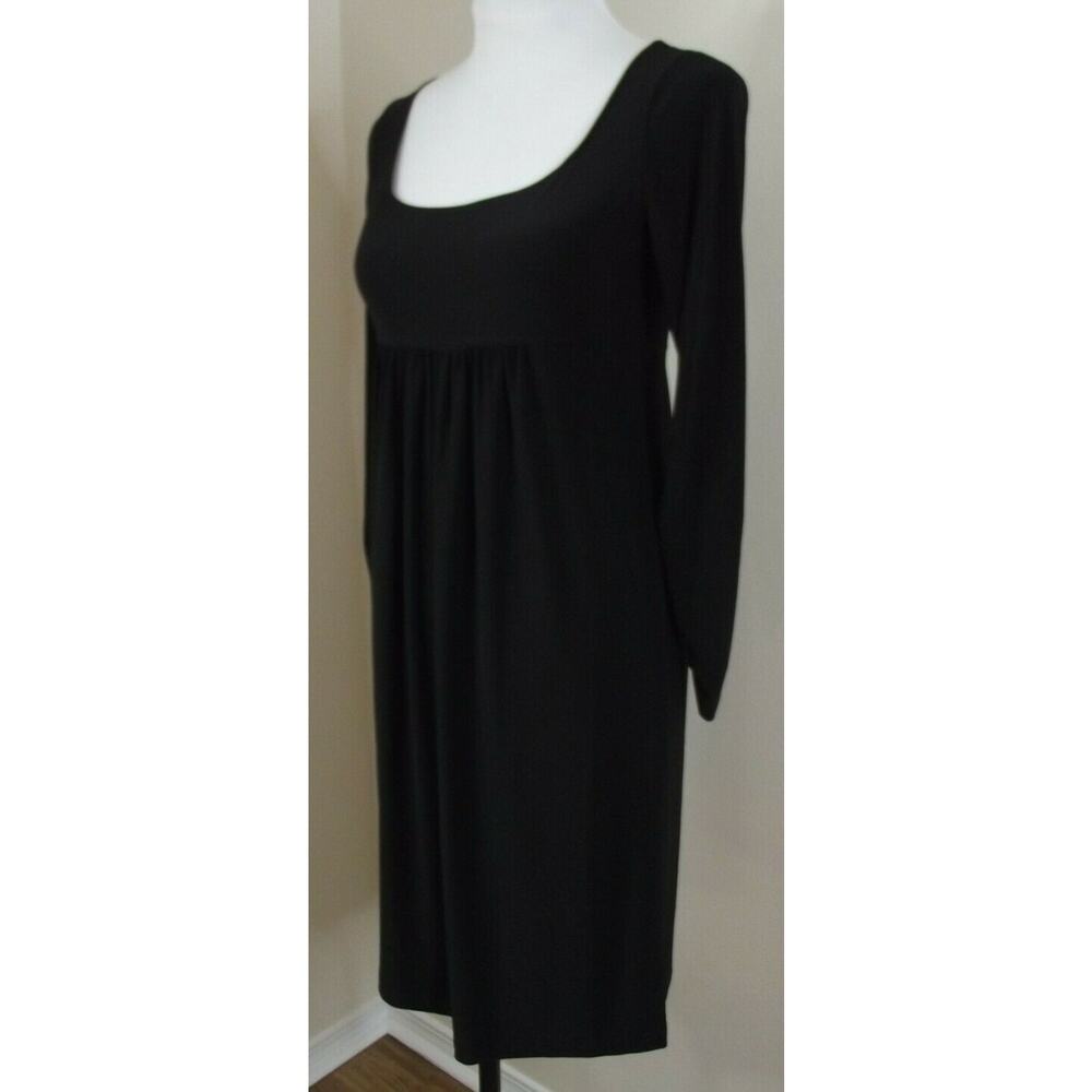 KAMALI KULTURE Womens BLACK DRESS - Size SMALL - Ruched Sleeves Empire Waist